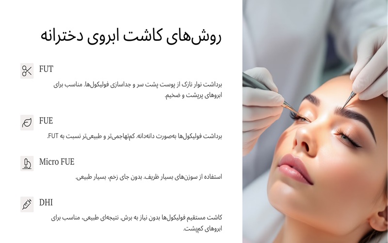 روش های کاشت ابرو دخترانه