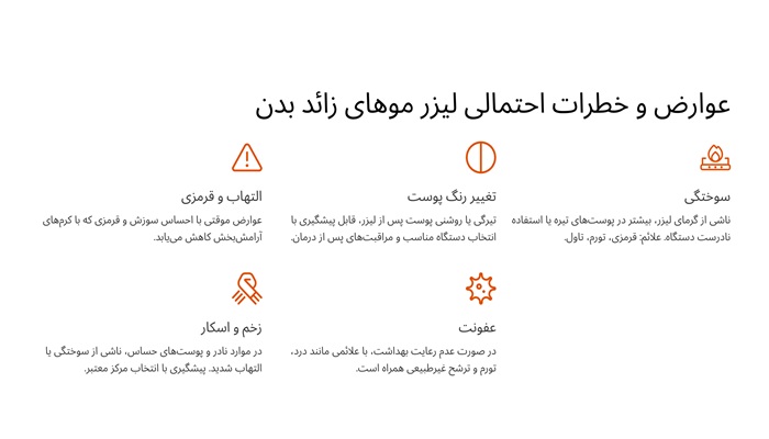 عوارض لیزر موهای زائد بدن